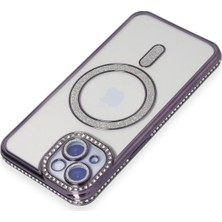 Renklime Newface iPhone 13 Kılıf Joke Simli Magneticsafe Kılıf - Derin Mor