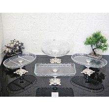 Atabey Home 4 Parça Çeyiz Seti 3 Adet Sunumluk 1 Adet Salata Kasesi Çizgili(Açıklamayı Okuyunuz