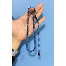 Filiya Mavi Ateş Kehribar Arpa Kesim Tesbih Püsküllü