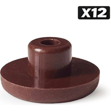 Mezmob 20MM Mobilya Ayağı 12 Adet Koruyucu Pabuç Baza Dübeli Sert Plastik Poligrit Kahverengi