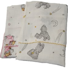 Bulut Anne ve Çocuk Tek Kat Müslin Erkek Bebek/kız Bebek Ikili Sarı ve Mavi/pembe Müslin Takım Yazlık Ince Örtü