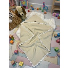 Gökçe Cotton Müslin Bebek Bornozu Organik %100 Pamuk El Işlemesi