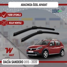 Wollmat Dacia Sandero Silecek 2015 2020 Arası Uyumlu Silecek Takımı Araca Özel