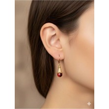 Eski Yeni Antik Bronz Küpe(Kırmızı)