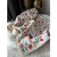 Gökçe Cotton Müslin Bebek Örtüsü Organik %100 Pamuk El Işlemesi Çift Kat