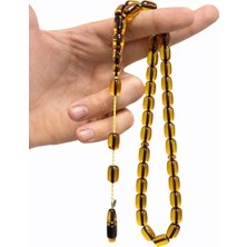 Filiya Ateş Kehribar Sistemli Tesbih – Sarı Kahverengi Ton