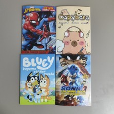Ada Çanta Kırtasiye 4 Adet Stickerli Boyama Kitabı (Sonic3/capybara/örümcek Ad./bluey) AD838307