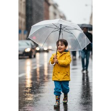 Jasper Şeffaf 8 Tellli Şeffaf Şemsiye Hafif ve Kolay Açılır Çocuk ve Gençler Için Şemsiye