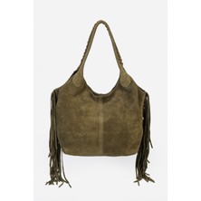 Alessia Bag Valeria Püskül Detaylı Hakiki Süet Deri Çanta