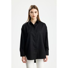 IVRESSE OVERSIZE SATEN GÖMLEK SİYAH