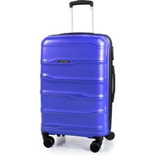 Polo&sky Azra Model Çivit Pp Polipropilen Kırılmaz Orta Boy Valiz Bavul