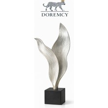Doremcy Gold Siyah Kanat Biblo 38X18 cm Polyester Döküm Modern Dekoratif Obje