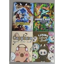 Ada Çanta Kırtasiye 4 Adet Stickerli Boyama Kitabı (Sonic3/minecraft/capybara/labubu) AD838322