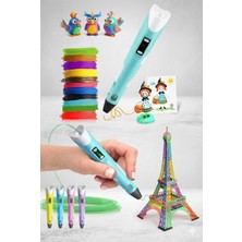 Popüler Sepet Sarı Renk - 3D Kalem Seti Dijital Göstergeli + 3 Renk Filament Hediyeli Eğitici Yazıcı Abs/pla Uyumlu