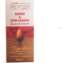 Brownies Food & Co. Signature Series Badem & Çıtır Kadayıf Dolgulu Sütlü Çikolata 100 gr