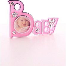 Marsilyan 2 Adet Baby Yazılı Sevimli Mini Resim Çerçevesi Pembe