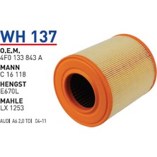 Wunder Filter Audı A6 2.0 Tdı Uyumlu Hava Filtresi Wh 137