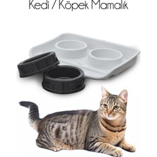 Modmio Kedi Köpek Mamalık Çift Hazneli Pp Plastik Mama ve Su Kabı