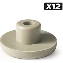 Mezmob 20MM Mobilya Ayağı 12 Adet Koruyucu Pabuç Baza Dübeli Sert Plastik Poligrit Bej