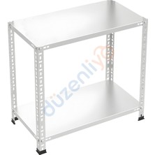 Düzenliyo 2 Katlı Galvaniz Çelik Raf 43X60X100 cm – Depo, Arşiv, Kiler ve Market Rafı