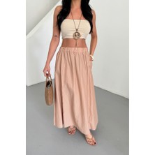 Drgy Etek Şanel Boy Soft Kumaş - Bej