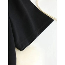 Drgy Baskılı Oversize Bisiklet Yaka T-Shirt - Siyah