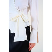 Drgy Düz Yandan Bağlamalı Gömlek - Ekru