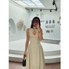 Drgy Kolsuz Uzun Kabardin Elbise - Gri