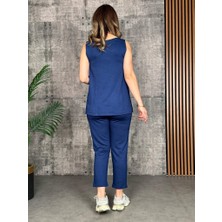 Drgy Kadın Askılı Yuvarlak Yaka Viskon Iki Iplik Bluz ve Eşofman Altı Ikili Takım