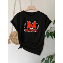 Drgy Anneler Günü Baskılı T-Shirt - Siyah