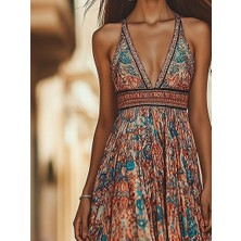 Drgy Kadın Askılı Derin Göğüs Detaylı Asimetrik Detaylı Süprem Elbise