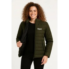 Drgy Mikro Su Itici Kapitone Baskılı Astarlı Fermuarlı Bomber Mont - Haki