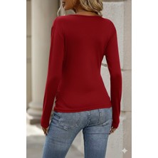 Drgy Kadın Uzun Kollu Kruvaze Yaka Yanlardan Büzgülü Viskon Bluz