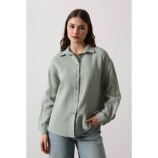 Drgy Müslin Uzun Kol Gömlek - Haki