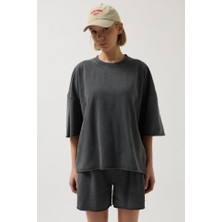 Drgy Oversize Lazer Kesim Bisiklet Yaka T-Shirt