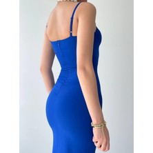 Drgy Dominic Eteği Büzgülü Midi Boy Elbise