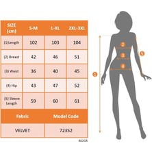 Drgy Kadın Uzun Kollu Kruvaze Yakalı Yandan Büzgülü Önden Çapraz Detaylı Midi Kadife Elbise