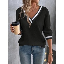 Drgy Kadın Uzun Kollu V Yakalı Waffle Bluz