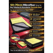 50×70CM Mikrofiber Araç Içi Dış Yıkama & Kurulama Temizlik Bezi–toz, Iz ve Leke Bırakmaz Süper Emici