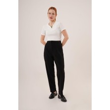 Drgy Çift Pens Detaylı Siyah Pantolon