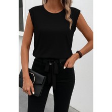 Drgy Kadın Sıfır Kol Etek Ucu Bağlama Detay Ithal Krep Bluz