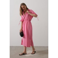 Drgy Beli Lastikli Elbise - Pembe