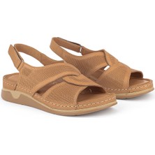 Ziya, Kadın Hakiki Deri Sandalet 1611008ZM27 Taba