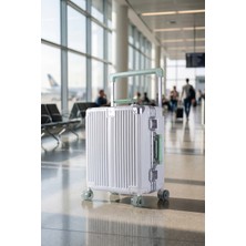 Zeplin Boxy Pc Policarbon Kabin Boy Valiz Beyaz-Yeşil