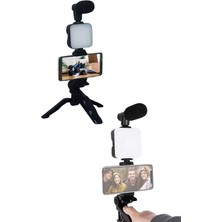 Indispensablely Video Making Kit Telefon Tutucu Vlog Video Mini LED Işıklı