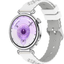 Sneezy Huawei Watch Gt6 41MM Uyumlu Çiçek Desenli Yumuşak Silikon Kordon Şık ve Nefes Alabilen Spor Kordon