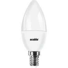 Ecolite 5W LED Candle Ampul 220V Opal Cam 470 Lümen 15.000 Saat Ömür 6500K
