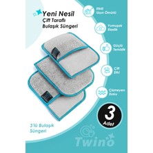 Hamur Twino 3'lü Bulaşık Süngeri Ultra Güçlü Sert Mutfak Ocak Teli Zor Kir Ovma Mikrofiber Temizlik Bezi