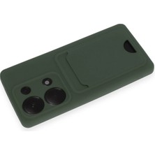 Renklime Newface Xiaomi Redmi Note 13 Pro 4g Kılıf Kelvin Kartvizitli Silikon - Koyu Yeşil