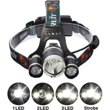 Ynt İthalat T6 Kafa Feneri 5000 Lumens 3xcree Xm-T6+2r5 Lamba LED Kamp Lambası